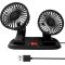 Dual Head USB Car Fan for Car with Powerful Cooling 360° Rotation Stepless Speed Desk Fan