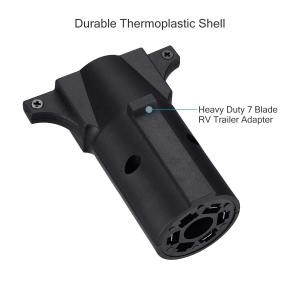 Trailer Wiring Adapter, Heavy Duty Weatherproof 7 RV Blade to 4 Flat Trailers Light Connector Plug