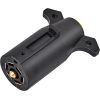 RV 7 Pin Trailer Plug Splice-in Replacement Trailer Side Male End 7 Way Round RV-Style Trailer Light Wiring Harness Connector, Heavy Duty 7 Prong Trailer Wiring Tow Plug for RV Boat Trailer