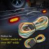 10039W 4 Pin Flat Trailer Wiring Harness Kit 18AWG 25Feet Male 4Feet Female Wishbone-Style Wiring Harness Extension kit for Utility Boat Trailer Lights