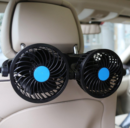 Backseat Car Fan 12V Cooling Air Fan with Stepless Speed Regulation for SUV, RV, Vehicles
