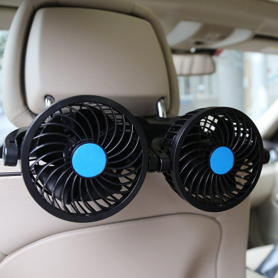 Backseat Car Fan 12V Cooling Air Fan with Stepless Speed Regulation for SUV, RV, Vehicles