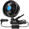 Clip Fan 360 Degree Rotatable Car Fan Cooling Air Fan with Stepless Speed Regulation & Cigarette Lighter Plug for SUV, RV, Vehicles