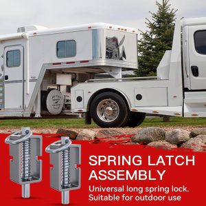 Trailer Gate Latch 2PCS Spring Latch Lock Heavy-Duty Weld-On Spring Latch Assembly Universal for Utility Trailer Gate Latch