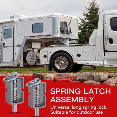 Trailer Gate Latch 2PCS Spring Latch Lock Heavy-Duty Weld-On Spring Latch Assembly Universal for Utility Trailer Gate Latch