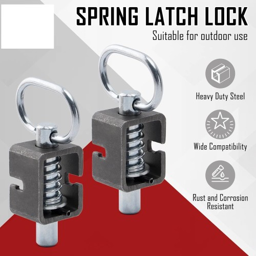 Spring Latch Lock, Weld-On Spring Latch Assembly, Trailer Gate Latch, Pack of 2 (Universal)