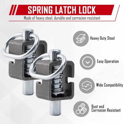 Spring Latch Lock, Weld-On Spring Latch Assembly, Trailer Gate Latch, Pack of 2 (Universal)