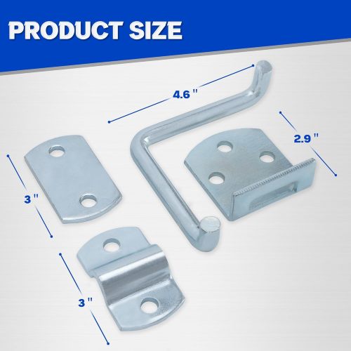 Trailer Gate Latch, 4 Pack Stake Bed Latches, Straight Side Gate Bracket Sets for Utility Trailer, Trucks, Wood