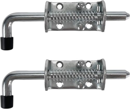 Steel Spring Pin Latch Lock Assembly 1/2" 2 Pack Spring Bolt Latch for Utility Trailer Gate, Barn Door, Heavy Duty Electroplating