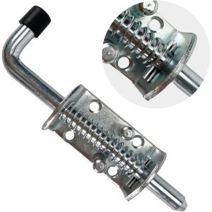 Steel Spring Pin Latch Lock Assembly 1/2" 2 Pack Spring Bolt Latch for Utility Trailer Gate, Barn Door, Heavy Duty Electroplating