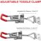 Heavy Duty Adjustable Toggle Latch Clamp 4003 Style 1320Lbs Holding Capacity Large Hasp Clamp For Smoker ToolBox Case Industrial EquiIpment and More (7.5inch)