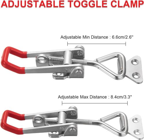 Heavy Duty Adjustable Toggle Latch Clamp 4003 Style 1320Lbs Holding Capacity Large Hasp Clamp For Smoker ToolBox Case Industrial EquiIpment and More (7.5inch)