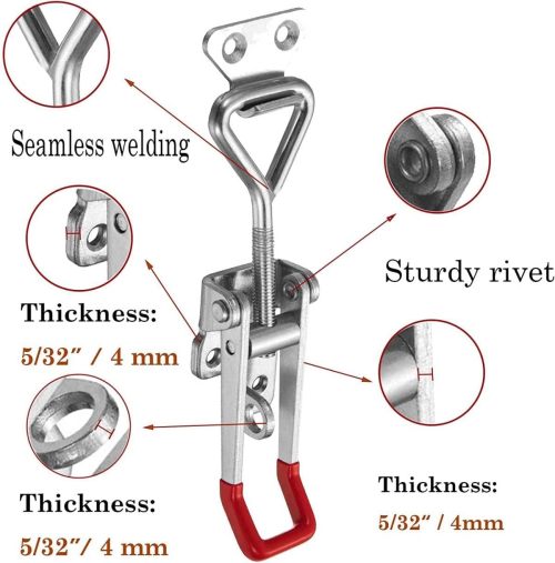 Heavy Duty Adjustable Toggle Latch Clamp 4003 Style 1320Lbs Holding Capacity Large Hasp Clamp For Smoker ToolBox Case Industrial EquiIpment and More (7.5inch)