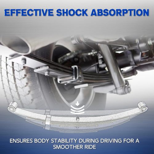 25-1/4 Leaf Spring with 5-1/2 U Bolts Trailer Axle Suspension Kit Fit for 3500lb Round Axle (Shackle Strap+Hanger+Leaf Spring+U-Bolt)