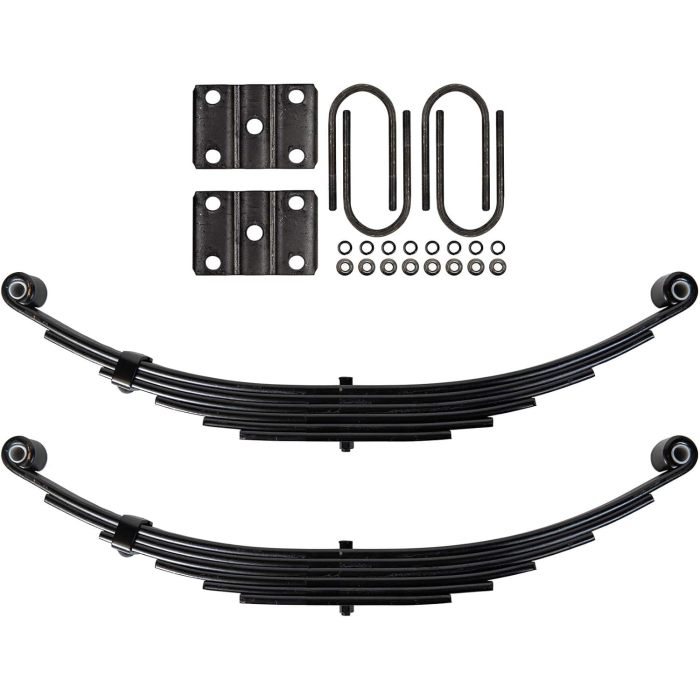 The Trailer Parts Outlet - Trailer 6 Leaf Double Eye Spring Suspension Kit for 3" Tube 7000 lb Axles