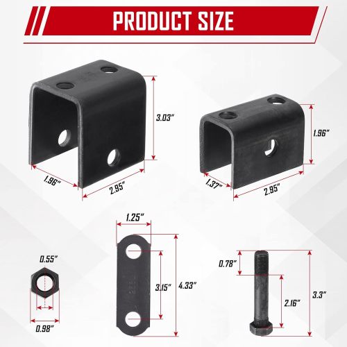 Trailer Leaf Springs Hanger Kit for Double Eye Springs Single Axle Suspension (2,000-7,000 lb Axles)