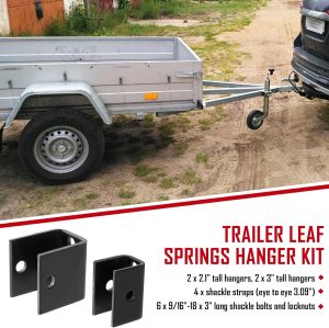 Trailer Leaf Springs Hanger Kit for Double Eye Springs Single Axle Suspension (2,000-7,000 lb Axles)
