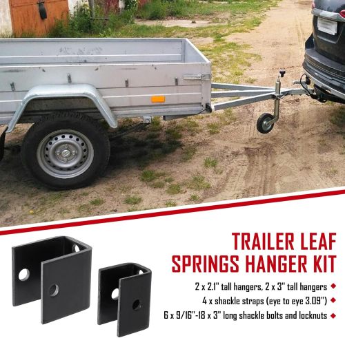 Trailer Leaf Springs Hanger Kit for Double Eye Springs Single Axle Suspension (2,000-7,000 lb Axles)