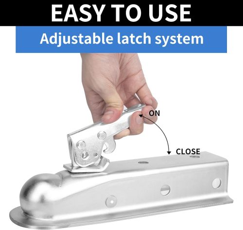 Straight Trailer Tongue Coupler for 2" Ball, 2" Channel Width Trailer Coupler 3,500LBS