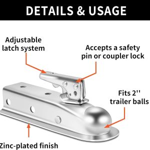 Straight Trailer Tongue Coupler for 2