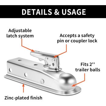 Straight Trailer Tongue Coupler for 2
