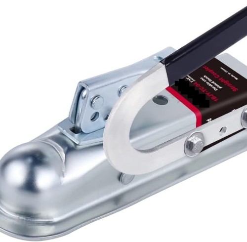Straight Trailer Coupler 2" Ball 2" Channel Width 3500 LBSTrailer Tongue Coupler with handle