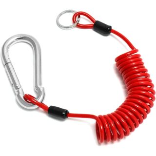 Trailer Cable - Heavy Duty Steel Wire Coiled Safety Cables Strap for RV Towing Trailer - Stainless Steel Spring Towing Coil for Enhanced Durability - Extends up to 6ft