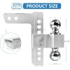 Adjustable Trailer Hitch - 8 Inch Drop Hitch (Fits 2-Inch Receiver), 12,500 LBS GTW Aluminum Tow Hitch, (2" & 2-5/16") Chrome Plated Steel Ball Mount & Anti-Theft Locking Hitch Pins