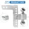 Adjustable Trailer Hitch - 8 Inch Drop Hitch (Fits 2-Inch Receiver), 12,500 LBS GTW Aluminum Tow Hitch, (2