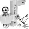 Adjustable Trailer Hitch - 8 Inch Drop Hitch (Fits 2-Inch Receiver), 12,500 LBS GTW Aluminum Tow Hitch, (2" & 2-5/16") Chrome Plated Steel Ball Mount & Anti-Theft Locking Hitch Pins