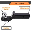 2-Inch Trailer Hitch Ball Mount, Heavy-Duty Steel, 7,500 lbs Capacity, 2" Drop, 3/4" Rise, 2" Trailer Ball & 5/8" Hitch Pin Included