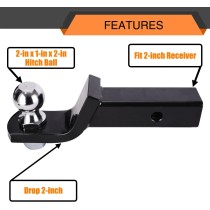 2-Inch Trailer Hitch Ball Mount, Heavy-Duty Steel, 7,500 lbs Capacity, 2