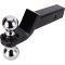 Dual-Ball Welded Trailer Ball Mount, 2-inch (5000lbs) & 2-5/16-inch (7500lbs) - Drop 2”, Length 8-1/4”, Hollow, Black Powder Coat