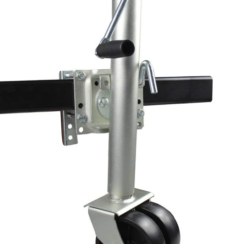 Trailer Jack with Dual Wheels - 26-1/2" to 38" Lift Swing Back - 1500 lbs. Capacity ,Zinc, Grey