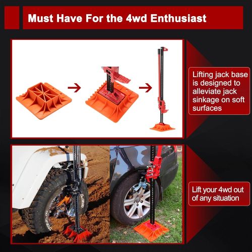 Farm Jack 48" with Jack Base Mate,High Lift Tire Jack Stand Plate Offroad Sand Mud Snow Recovery Kit for Car Truck Jeep ATV SUV UTV