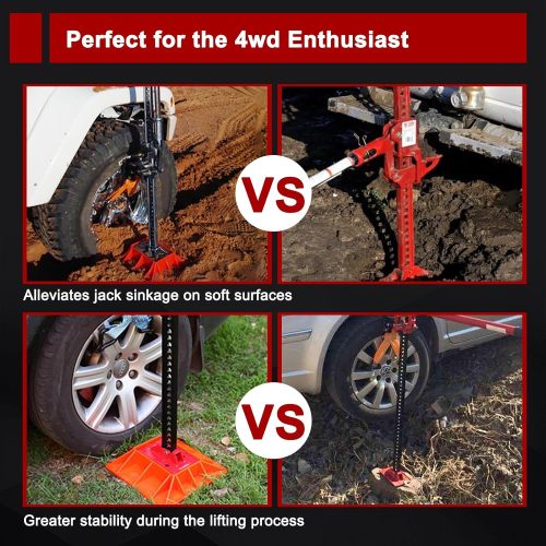 Farm Jack 48" with Jack Base Mate,High Lift Tire Jack Stand Plate Offroad Sand Mud Snow Recovery Kit for Car Truck Jeep ATV SUV UTV