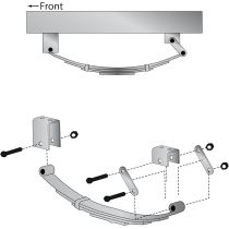 Single Axle Trailer Double Eye Leaf Spring Suspension Hanger Kit - 2,000-7,000 lbs (Single Axle)