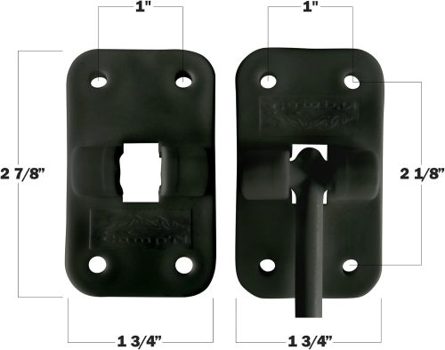 6" RV Door Holder - T Style Trailer Door Holder for RV Door Latches for Outside Door - Fits Camper, Trailer and Motorhome - Black 2 Pack with Hardware