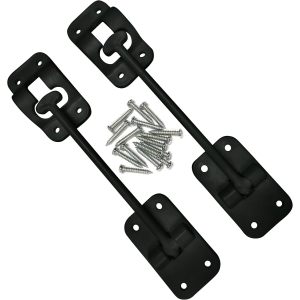 6" RV Door Holder - T Style Trailer Door Holder for RV Door Latches for Outside Door - Fits Camper, Trailer and Motorhome - Black 2 Pack with Hardware
