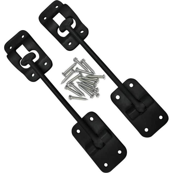 6" RV Door Holder - T Style Trailer Door Holder for RV Door Latches for Outside Door - Fits Camper, Trailer and Motorhome - Black 2 Pack with Hardware