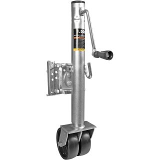 1 Torin Boat Trailer Jack with Dual Wheel: Heavy Duty Swing-Back Bolt-On Trailer Jack, 3/4 Ton (1,500 lb.) Capacity