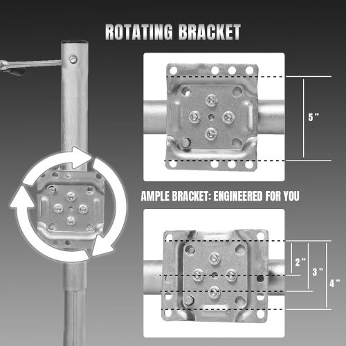 1 Torin Boat Trailer Jack with Dual Wheel: Heavy Duty Swing-Back Bolt-On Trailer Jack, 3/4 Ton (1,500 lb.) Capacity