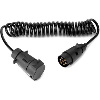 3M 7 Pin Trailer Light Board Extension Lead Coiled Cable with Male to Female Towing Adapter Plug Socket for Car Caravan Truck