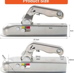 Trailer Hitch Trailer Coupling Heavy Duty Cast Steel Trailer Hitch for 50mm Tow Ball and 50mm Square Trailer Drawbar, Maximum load capacity 800kg