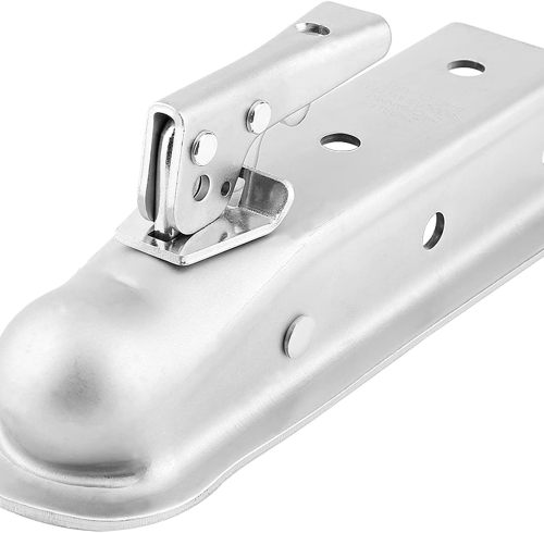 Heavy Duty Trailer Hitch, Trailer Coupling Connecting Hitch Pressed Steel Coupling Braked Drawbar Hitch Ball Universal Pressed Steel Tow Bar Hitch for Lightweight Trailers, Couples to 50mm Tow Balls