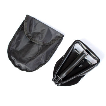 ATLI AT2012 Folding Survival Shovel  - Heavy Duty Carbon Steel Military Style Entrenching Tool for Off Road, Camping, Gardening, Beach, Digging Dirt, Sand, Mud & Snow