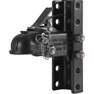 Adjustable Trailer Coupler and 5-Position Channel Bracket Kit, 2-5/16" Hitch Ball, 15000 lbs Capacity, Heavy Duty Cast Channel-Mount Coupler, for Towing Camper, Pickup Truck, SUV, Black Coating