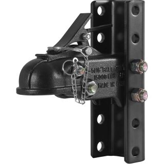 Adjustable Trailer Coupler and 5-Position Channel Bracket Kit, 2-5/16" Hitch Ball, 15000 lbs Capacity, Heavy Duty Cast Channel-Mount Coupler, for Towing Camper, Pickup Truck, SUV, Black Coating