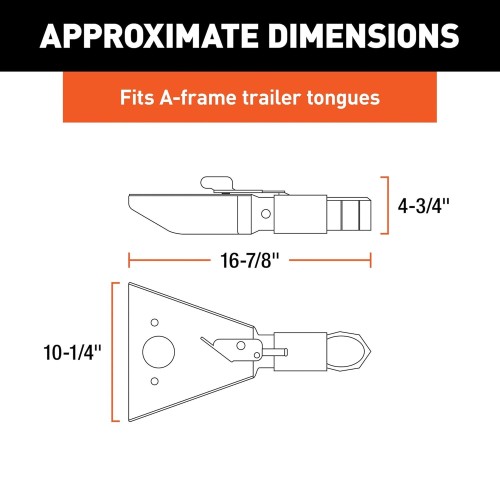 Black A-Frame Trailer Coupler, 2-5/16-Inch Hitch Ball, 12,500 lbs