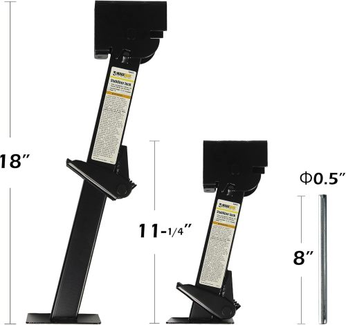 Trailer Swing Down Stabilizer Jacks Telescoping RV Camper Accessories 1000 Lbs Capacity Each 12-18 inch | Set of 2